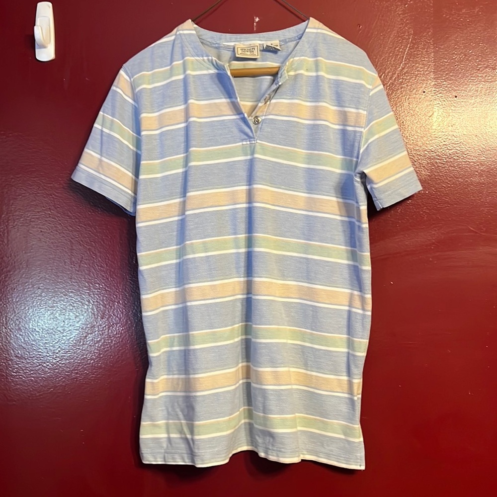 specialty collection size small blue striped shirt